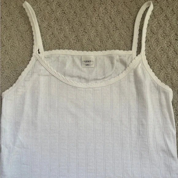LESET White Ribbed Camisole - Picture 2 of 4